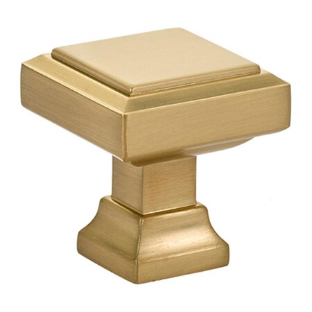 Kd Mobiliario 1.25 in. Geometric Square Cabinet Knob, Satin Brass KD2006807