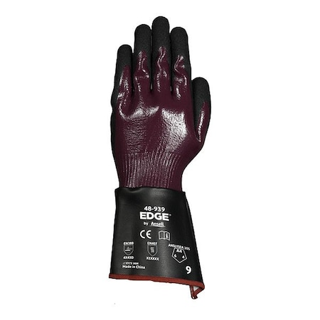 Ansell Knit Gloves, Cut Level A4 , Nitrile , Rough , M 1 PR 48-939