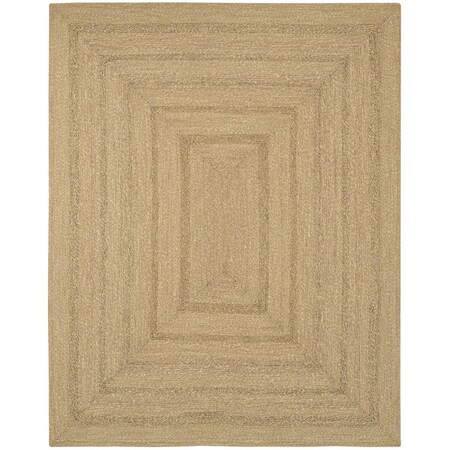 Homeroots 6' X 9' Natural And Brown Handmade Indoor Outdoor Area Rug 551069