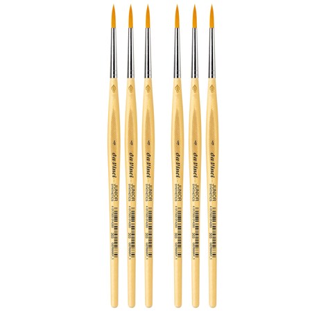 Da Vinci JUNIOR Synthetics Student Brush, Synthetic, Tempera, Round, Series 303, Size 4, 6PK VA-303_4