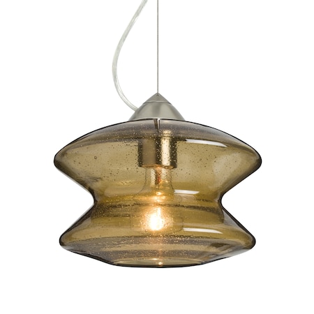 Besa Lighting Besa Zen Cable Pendant, Latte Bubble, Satin Nickel Finish, 1x 60W MAX E26 Base 1KX-ZENLT-SN