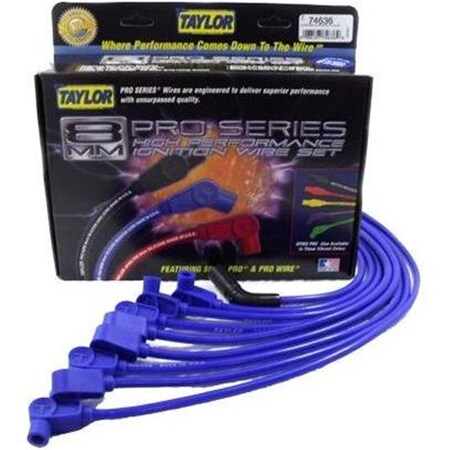 Taylor 8 mm Spiro-Pro Universal Spark Plug Wire Sets for 1993-1995 Geo Prizm, Blue T64-74636