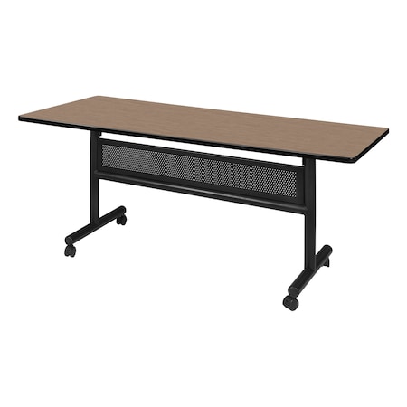 Regency Kobe Flip-Top Training Nesting Table W/ Modesty Panel, 60 in W, 30 in L, Noble Oak MKFTM6030NO
