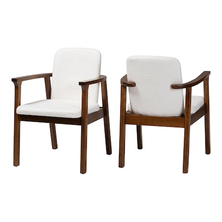 Baxton Studio Miyagi Boucle Upholstered Dining Chair Set of 2 261-2PC-14251-ZORO