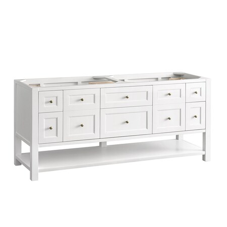 James Martin Vanities Vanity, without top, Bright White, 71.9 in W x 23.5 in D, 330-V72-M-BW