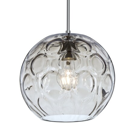 Besa Lighting Bombay Stem Pendant, Clear, Satin Nickel Finish, 1x60W Incandescent 1TT-BOMYCL-SN