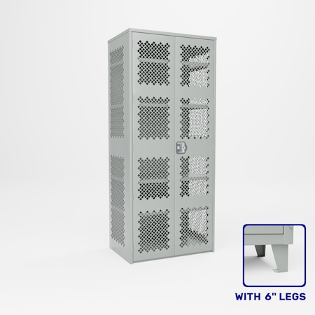 Pucel Heavy Duty Storage Cabinet, 36 in W x 78 in H x 24 in D, Perforated, Gray HDSC-3672-24-4L-PERF