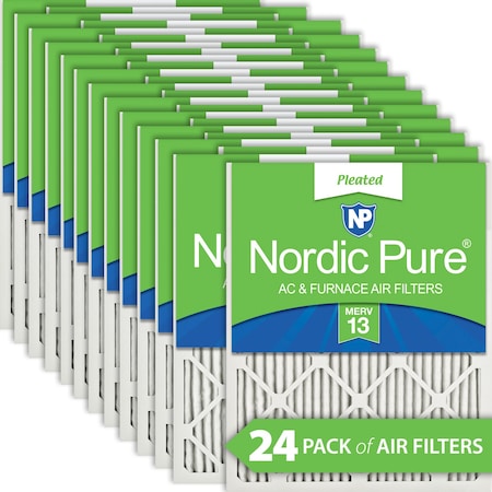 Nordic Pure 12x12x1 Pleated Air Filter, High Capacity, Electrostatically Charged Synthetic Media, MERV 13 12x12x1M13-24