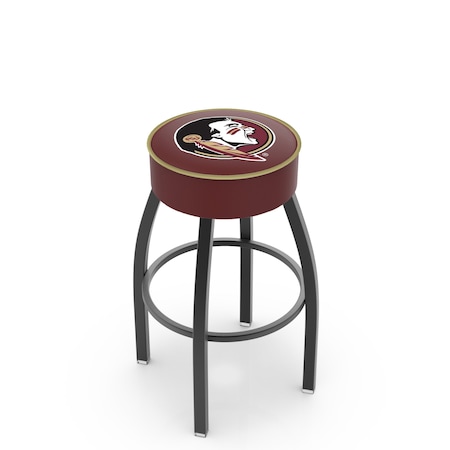 Holland Bar Stool Co 30" Florida State Head Cushion Seat, Blk Wrinkle Base Swivel Bar Stool L8B130FSU-HD