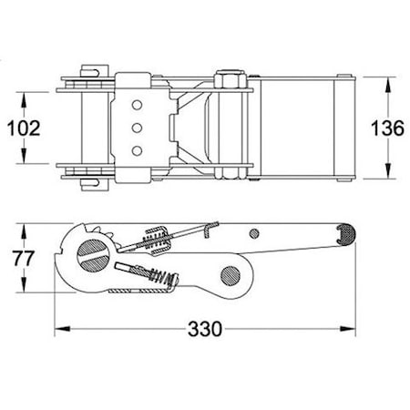 Doleco Ratchet Buckle 4", 8,000 lbs WLL Cargo Securement 58200013