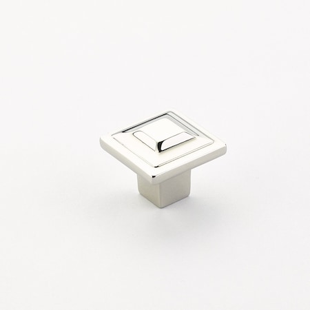 Schaub 1-1/4in Menlo Park Square Cabinet Knob Polished Nickel Finish 530-PN