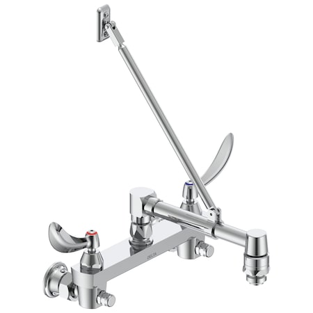 Delta Commercial 28C2 Two Handle 8 In Wallmount Service Sink Faucet In Chrome 28C2364