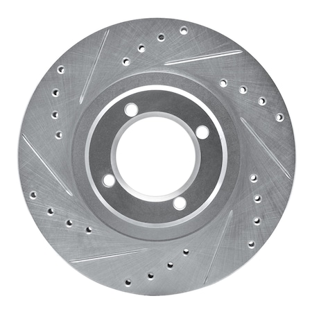 Dynamic Friction Co DFC Brake Rotor - Drilled and Slotted - Silver 631-76030L