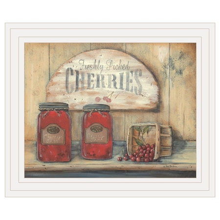 Homeroots CHERRY JAM 3 White Framed Print Wall Art 415284