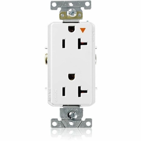 Leviton Plugs&Rcptcls, 20A, 125VAC, Wht, PBT, PK1 16362-WIG