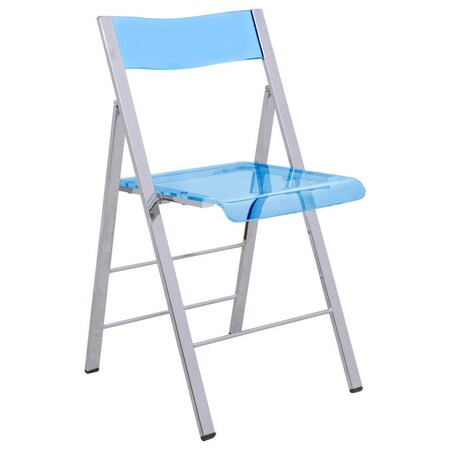 Leisuremod Menno Modern Acrylic Folding Chair, Blue MF15TBU