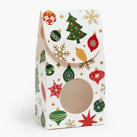 Nashville Wraps Christmas Vintage Ornaments Gourmet Window Box, Small 3.5x1.75x6.5, 6, 6PK GWCVO