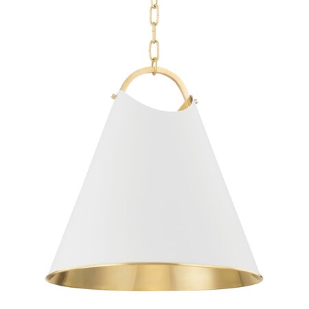 Hudson Valley Lighting Burnbay 1 Light Pendant 18.25 In. Aged Brass 6218-AGB/SWH