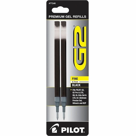 Pilot G2 Gel Ink Refill, Fine, Black Ink, 2/Pack 77240