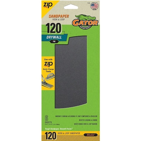 Gator Sandpaper Drywl 4.5X10.25 120 7158