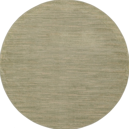Homeroots 6' Green And Beige Round Abstract Indoor Outdoor Area Rug 572368