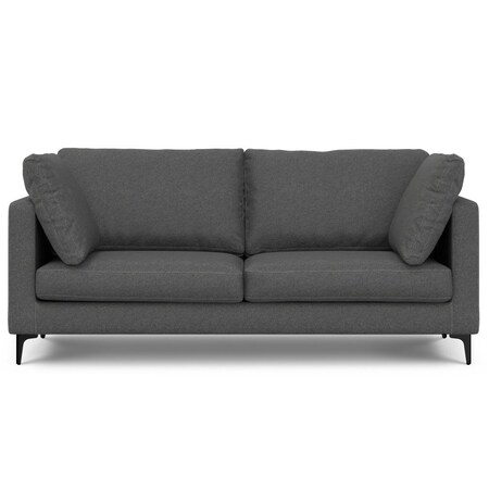 Homeroots 76" Gray Fabric Sofa With Black Legs 640972