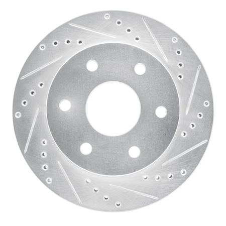 Dynamic Friction Co DFC Brake Rotor - Drilled and Slotted - Silver 631-54283R