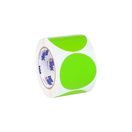 Bubblefast 3'' Fluorescent Green Inventory Circle Labels BFDL614J
