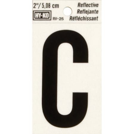 Hy-Ko Vinyl 2'' Reflective Adhesive Letter C RV-25/C