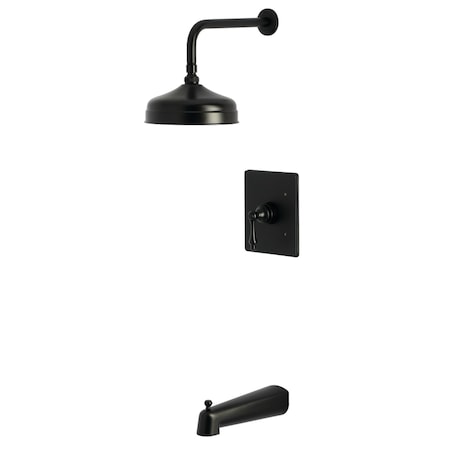 Kingston Brass Single-Handle Pressure Balanced Tub and Shower Faucet, Matte Black KB6340AL