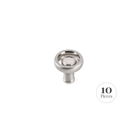 Kingston Brass 10-Pack Cabinet Industrial Knob for Kitchen, 36 mm, Brushed Nickel RK22093BN