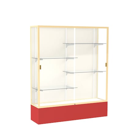 Ghent Spirit Floor Display Case 60x72x16, Plaque, Champange 375PB-GD-RD