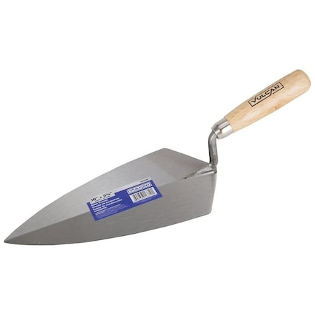 Vulcan Brick Trowel, 10 in L Blade, 5.375 in W Blade, HCS Blade, Hardwood Handle 16610