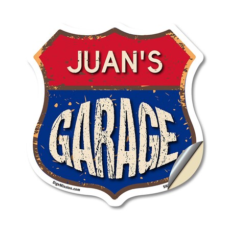 Signmission Juan's Garage, 12 Inch X 12 Inch, Vinyl Decal SHI-D-12-383-JUAN