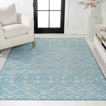 Jonathan Y Aksil Moroccan Beni Souk Turquoise/Cream 8 ft. x 10 ft. Area Rug MOH208D-8