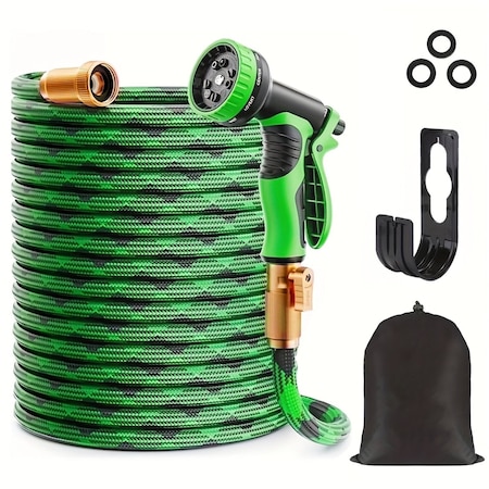Wrightmaster 3/4 in. x 50 ft. Standard Garden Hose with Brass Fittings‌, Multi-Function Nozzleand‌Leak-Proof ZR-50FTG
