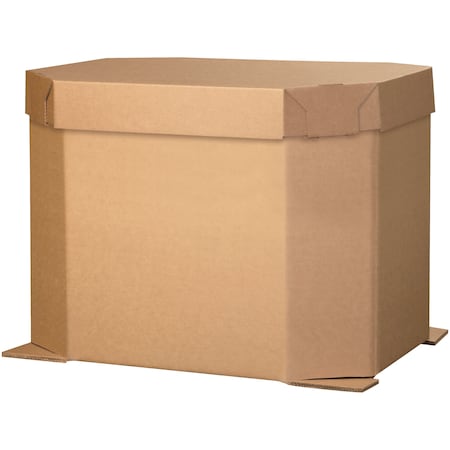 Partners Brand Triple Wall Octagon Bulk Bins, 46" x 38" x 24", Kraft, 5/Bundle 463824OCT