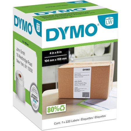 Dymo LabelWriter White Shipping Labels, 4x6", 220 Labels 1744907