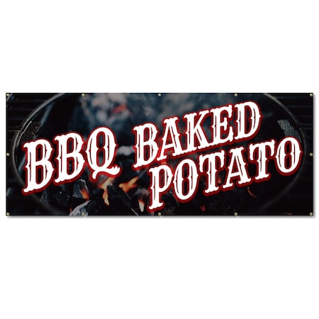 Signmission Bbq Baked Potato, 48 Inch, Banner B-120-30347