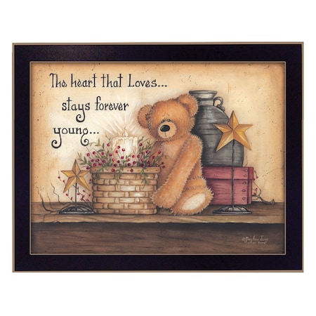 Homeroots Forever Young 2 Black Framed Print Wall Art 405282