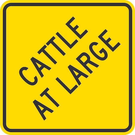 Lyle Cattle At Large, 24x24, Non-Reflective, Yellow G-13403-NA_24x24