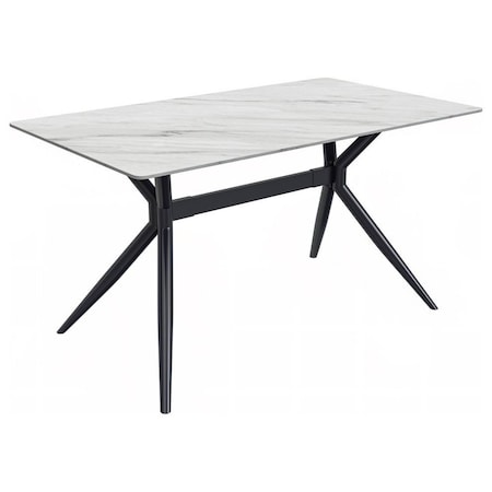 Leisuremod Rectangular 55.11 in W, 29.9 in L, Stone/Stainless Steel, White ETBL-55W-S
