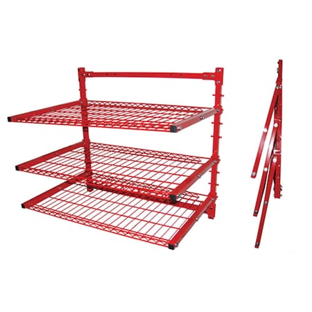 Pro-Tek Spray Equipment Wall Mount Body Shop Rack, 23-1/2 in L x 38 in W x 34-1/2 in H, 500 lb Load, 3 Shelves EQ-300BSR