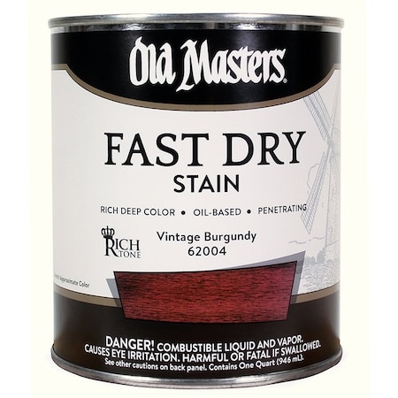 Fast Dry Stain Qt Old Masters Vintage Burgundy Interior Oil-Based Wood Stain 62004