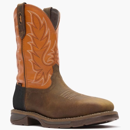 Durango Men's Work Boot, 7 M, Steel Toe Toe, 11 in H, Coffee and Monarch Orange, DDB0497 DDB0497