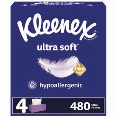 Kleenex Ultra Soft 3 Ply Facial Tissues, 32 PK 54316