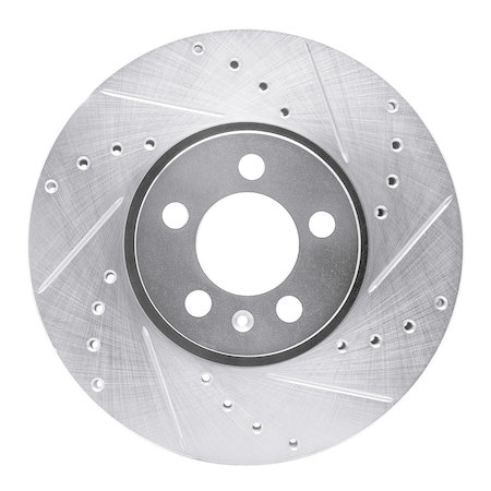 Dynamic Friction Co DFC Brake Rotor - Drilled and Slotted - Silver 631-74020R