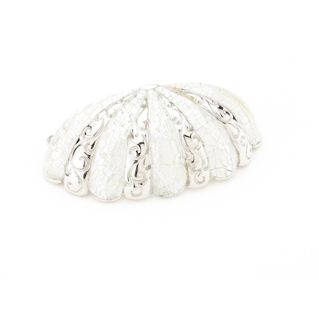 Schaub 3in Center to Center Symphony Mother of Pearl Cabinet Cup Pull Polished Nickel Finish 854-MOP-PN