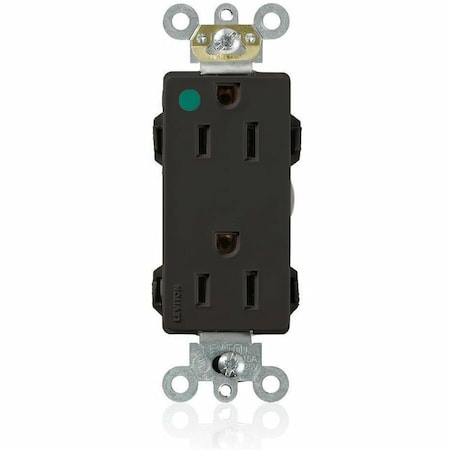Leviton Straight Blade Receptacle, 5-15R, 15 A, 125V AC, Flush Mount, Self-Grounded M1626-HGE