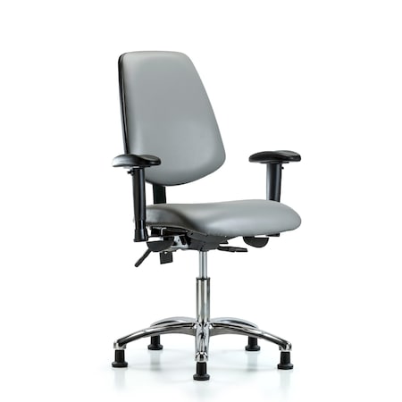 Blue Ridge Ergonomics Vinyl Chair, Vinyl, Adjustable Arms BR-VDHCH-MB-CR-T0-A1-RG-8840